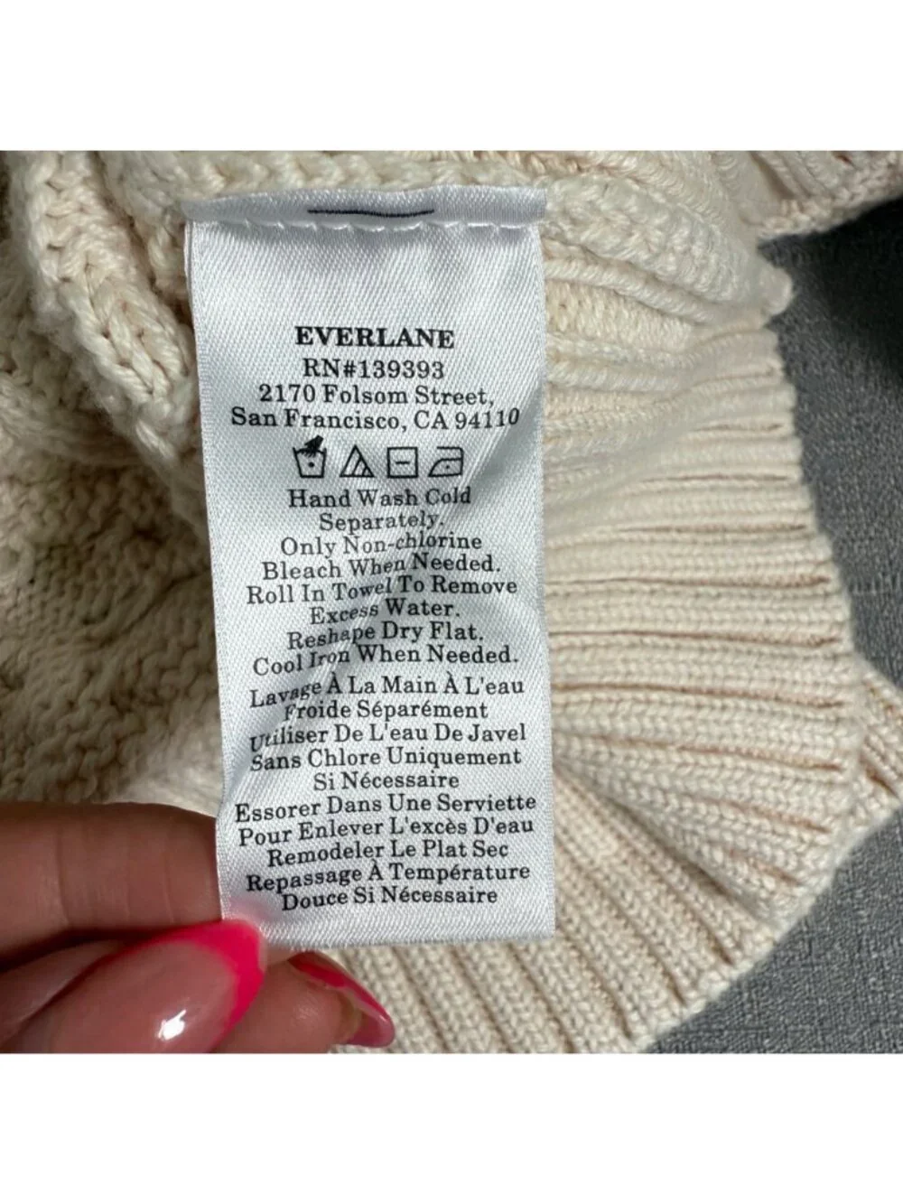 Everlane The Cable Sweater Everyday Organic Cotton Boxy Crewneck Fisherman Small - Picture 6 of 15